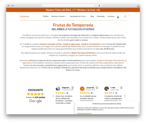 Divi theme WordPress - frutamare.com