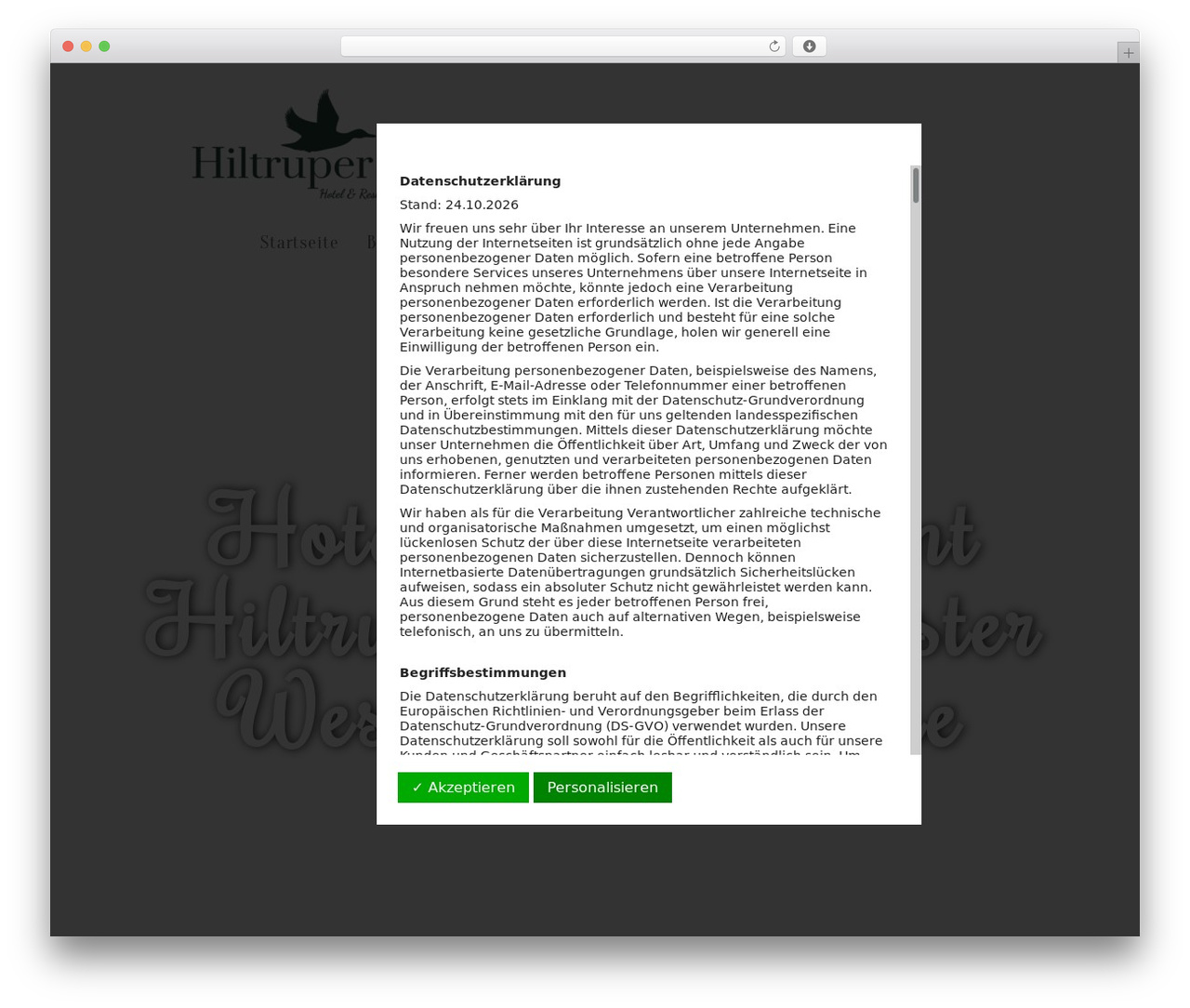 WordPress theme Hello Elementor - hiltruper-hof.de