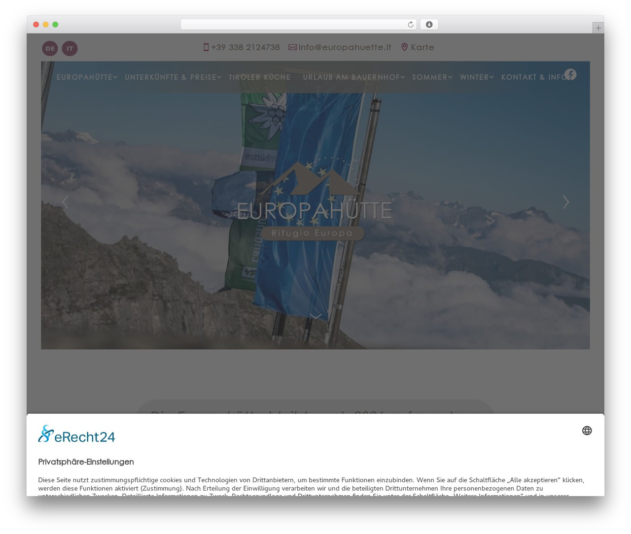 Divi theme WordPress - europahuette.it