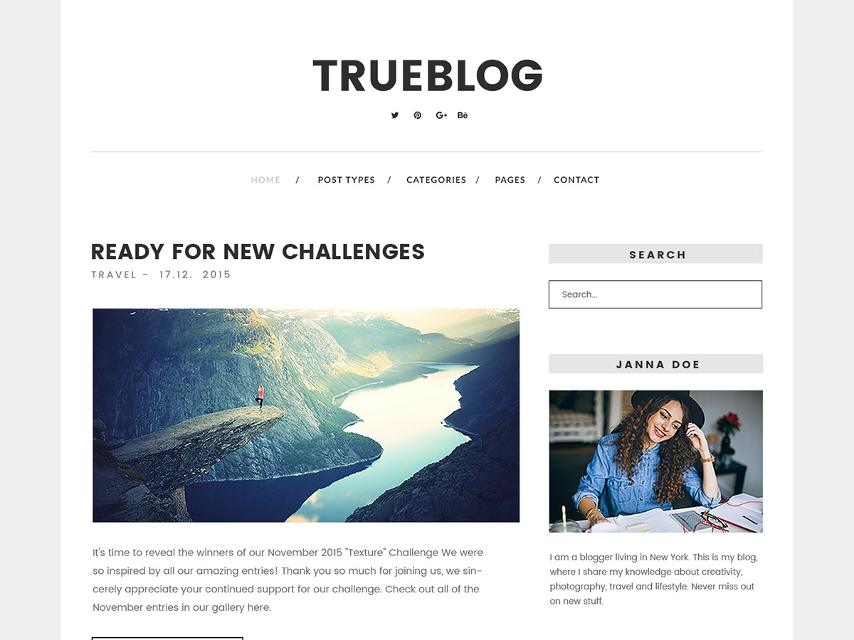 Trueblog WordPress blog template