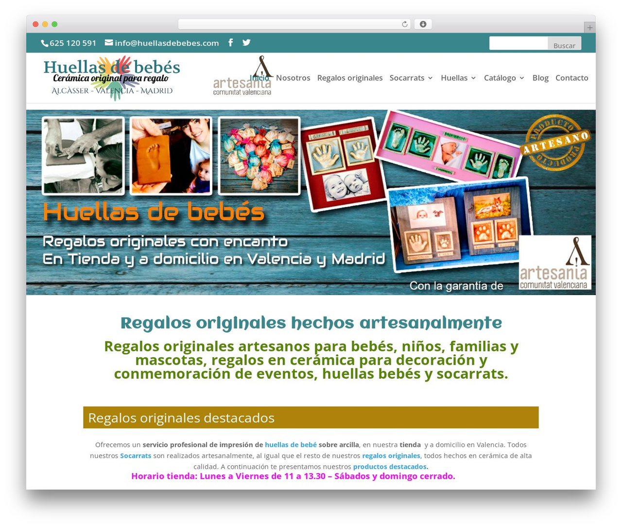WordPress theme Divi - huellasdebebes.com