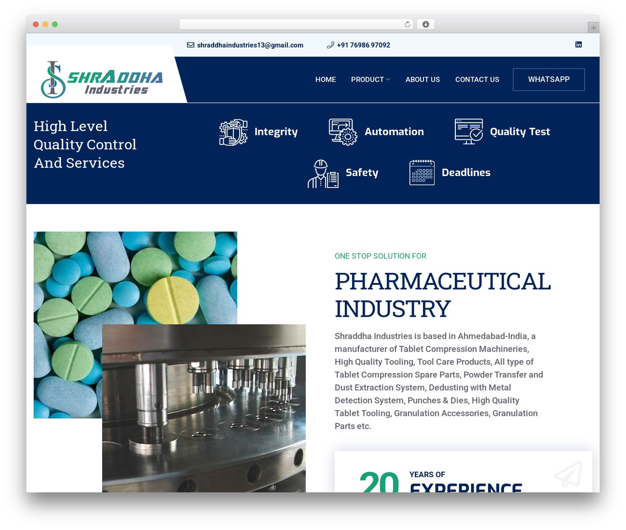 WordPress theme BildPress - shraddha-industries.com