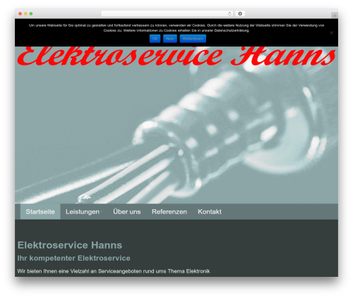 BootstrapWP WordPress theme design - hanns-elektroservice.de