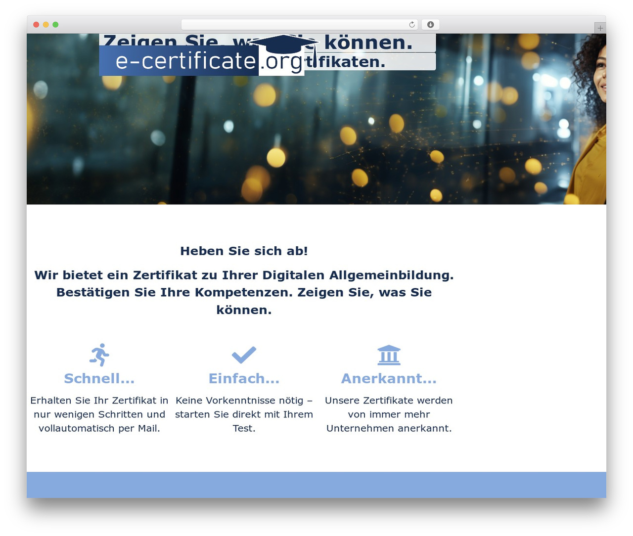 Hello Elementor WordPress theme - e-certificate.org