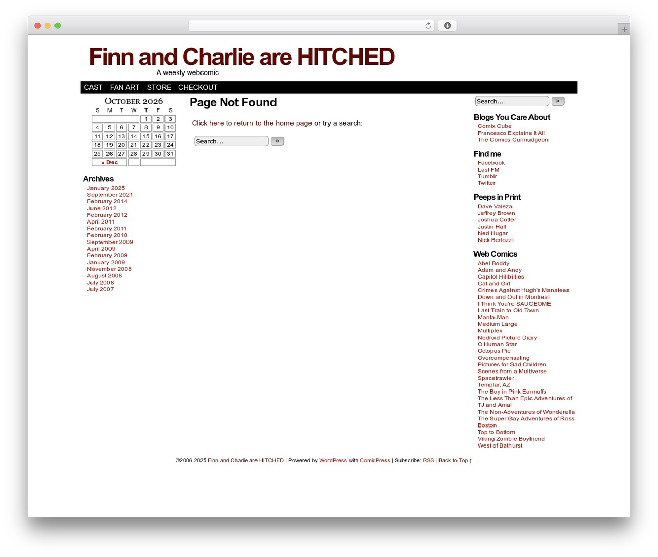 WordPress theme ComicPress - hitchedcomic.com