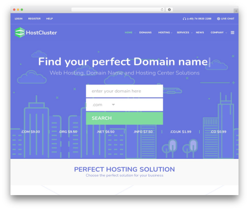 Best WordPress theme HostCluster - hostcluster.modeltheme.com