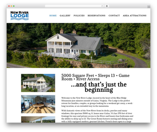 Divi WordPress theme - newriverlodge.com