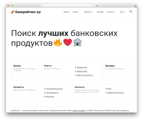 Reboot WordPress theme design - bankrating.ru