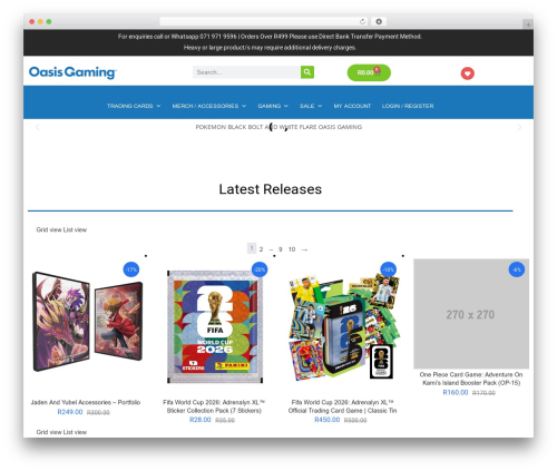 Revo WordPress page theme - oasisgaming.co.za