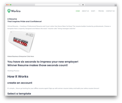 Theme WordPress Workio - winnerresume.com