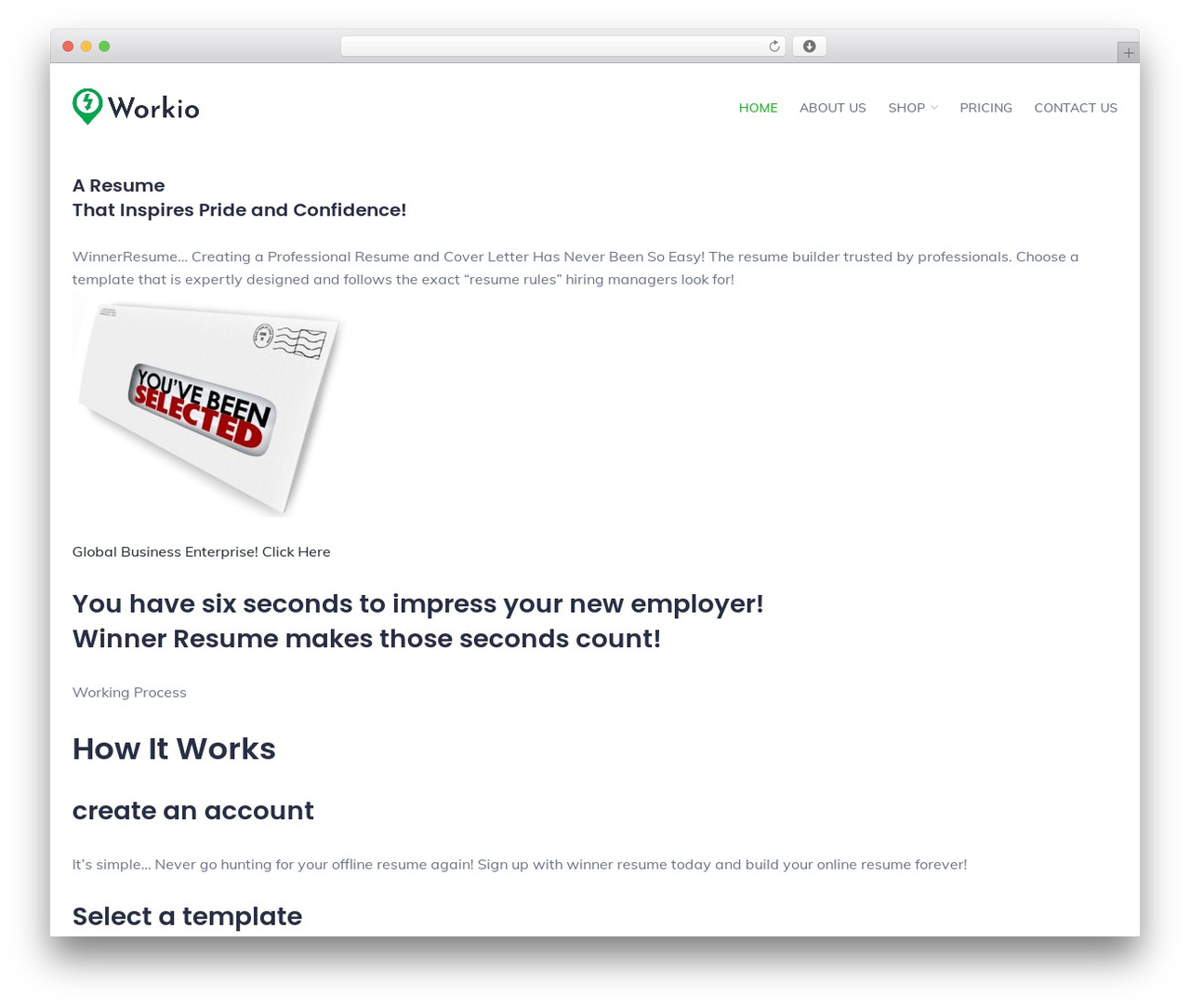 Theme WordPress Workio - winnerresume.com