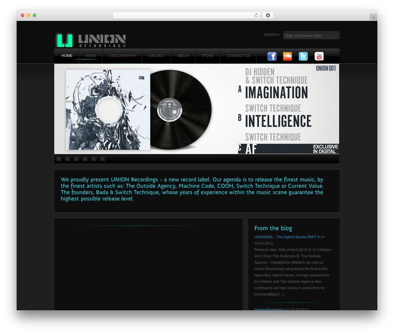 WordPress theme Preview - unionrecordings.com