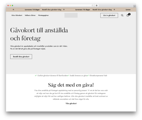 App WordPress theme - giftboxofsweden.se