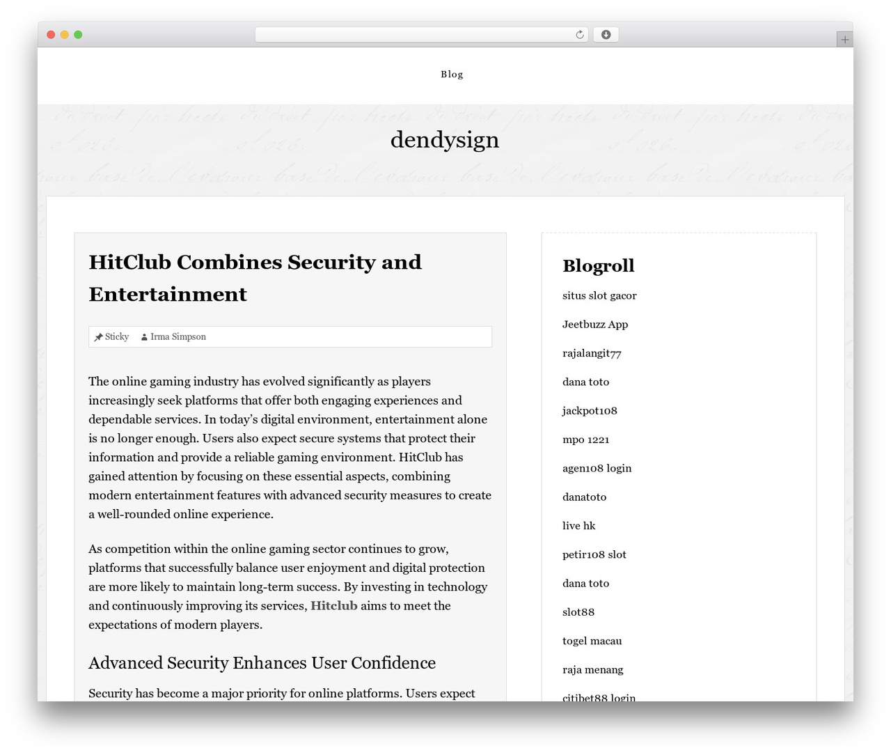 WordPress theme The Thinker Lite - dendysign.com