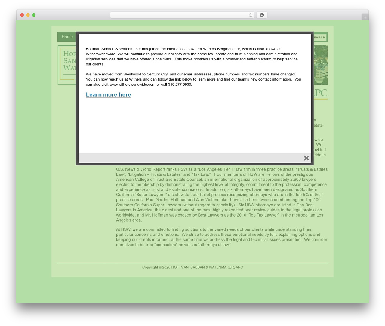 Catalyst WP theme - hswlaw.com