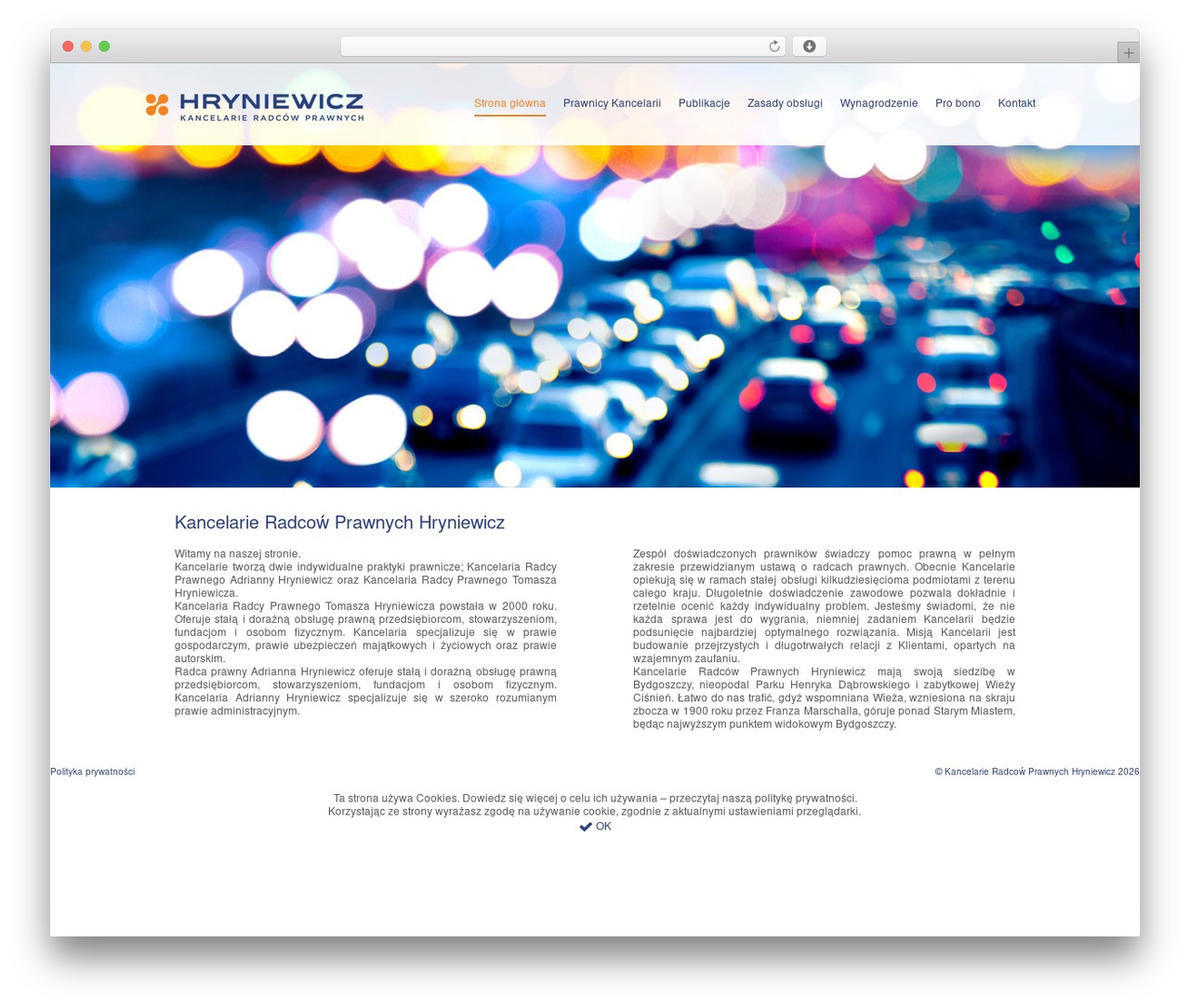 Hryniewicz WordPress theme - hryniewicz-kancelaria.pl