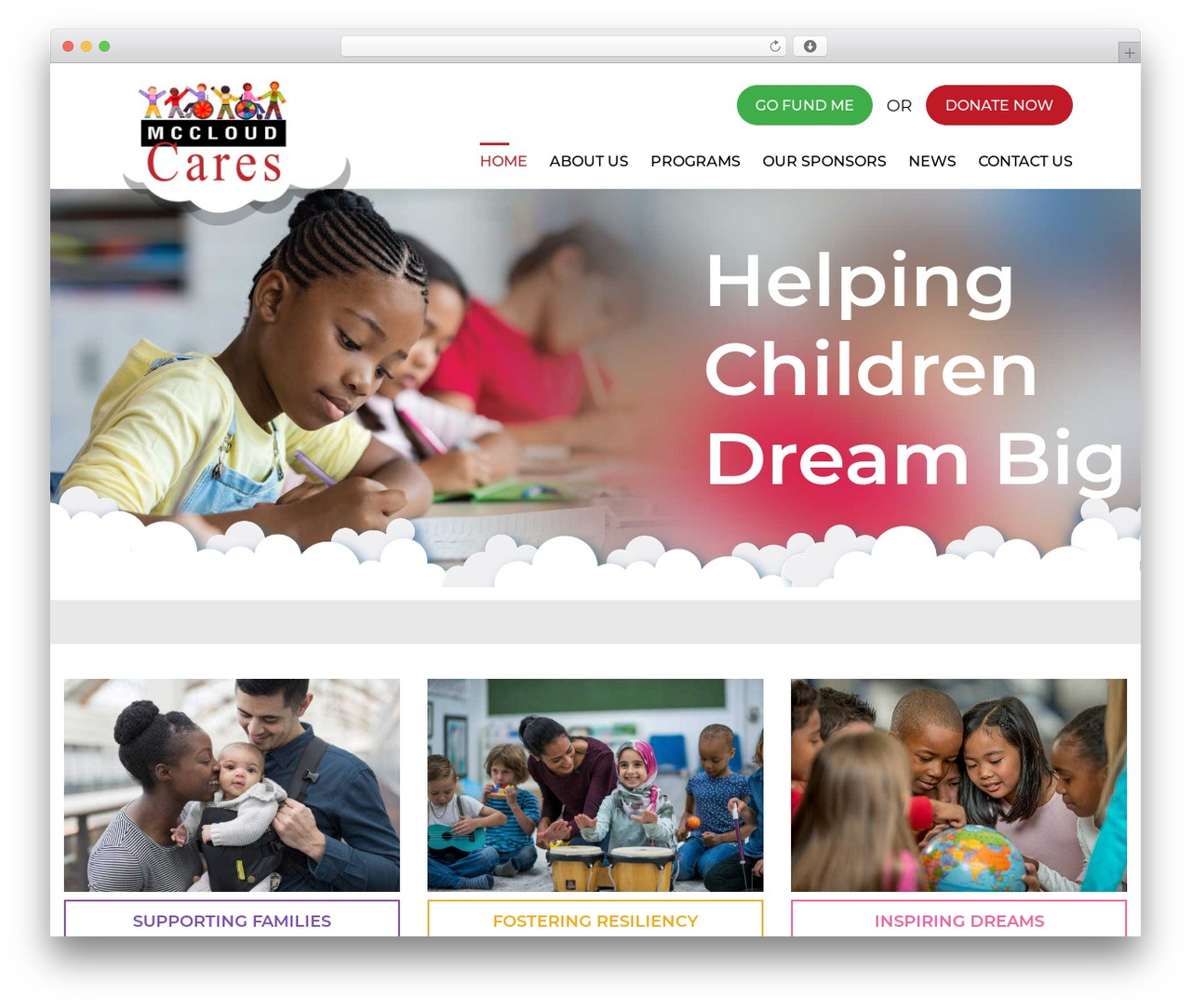 Mccloud WordPress theme - mccloudcares.org