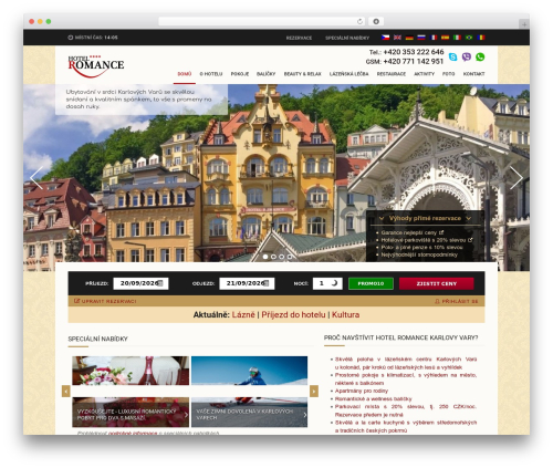 Responsive Pro theme WordPress - hotelromance.cz