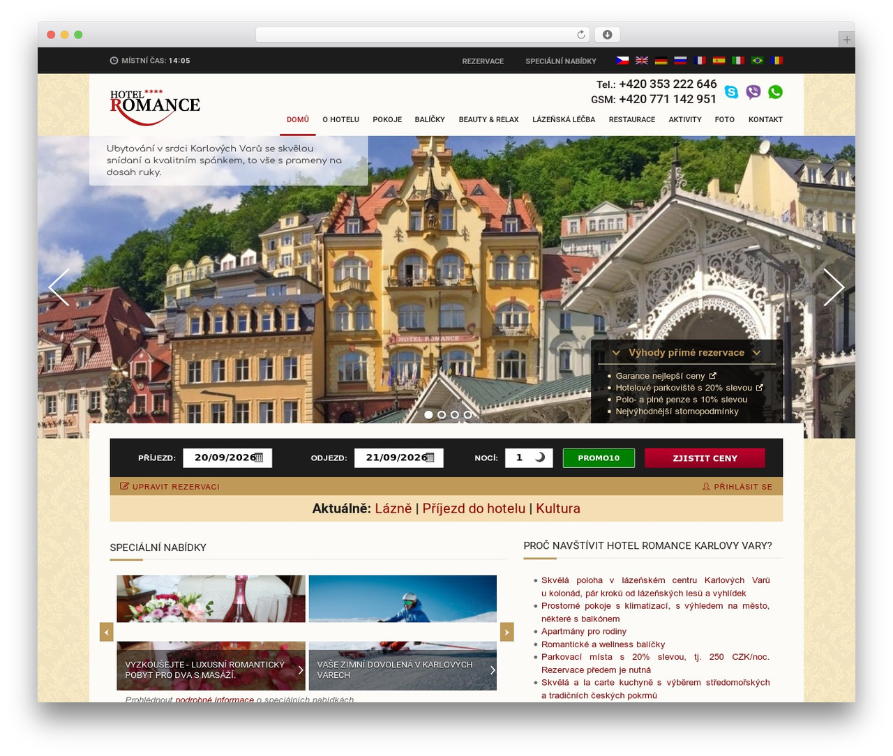 Responsive Pro theme WordPress - hotelromance.cz
