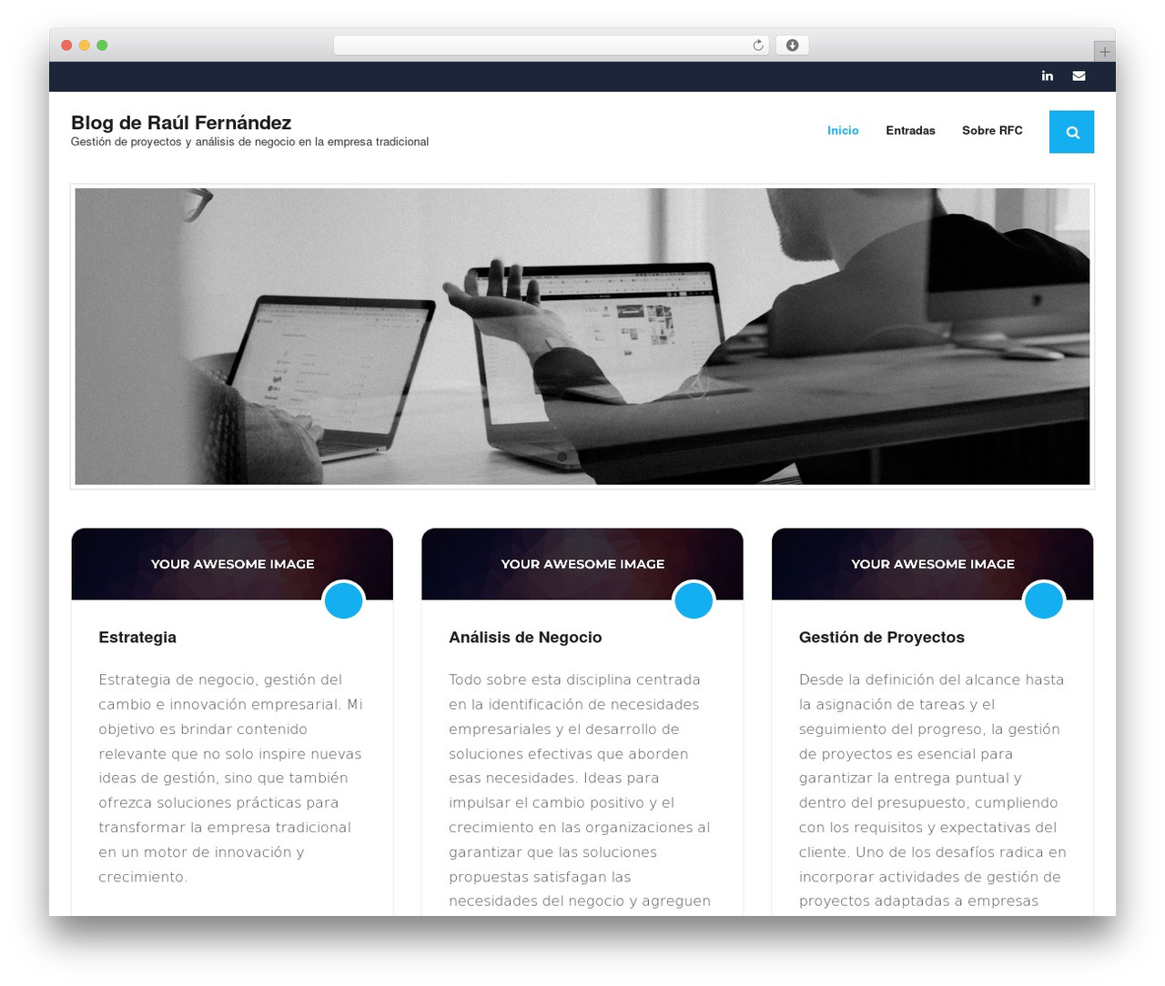 Shuttle WordPress theme design - raulfernandezcuenca.es