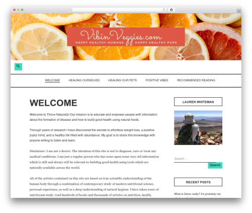 Veggie Lite WordPress theme - vibinveggies.com