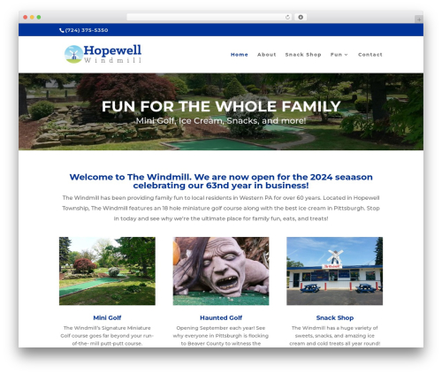 WordPress theme Divi - hopewellwindmill.com