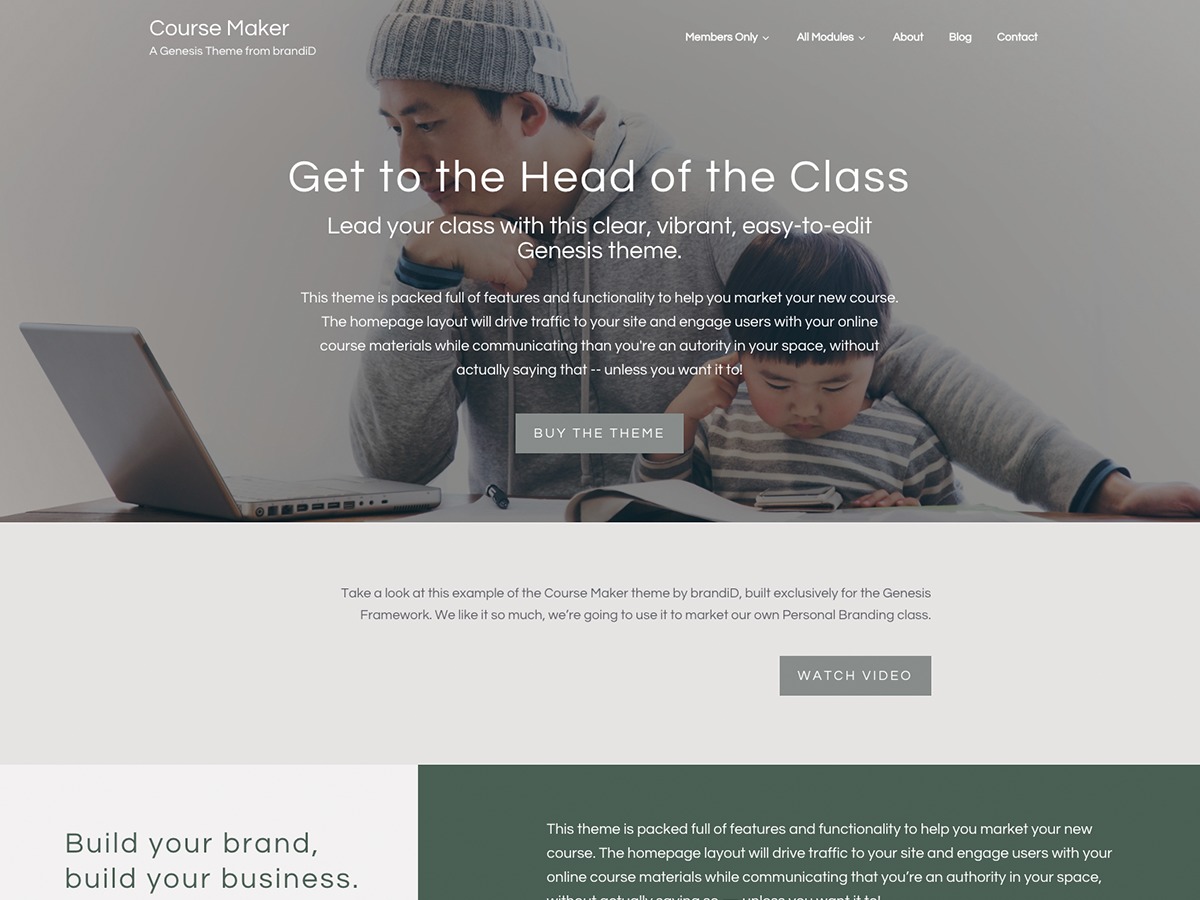 WP theme Course Maker Pro by The brandiD
