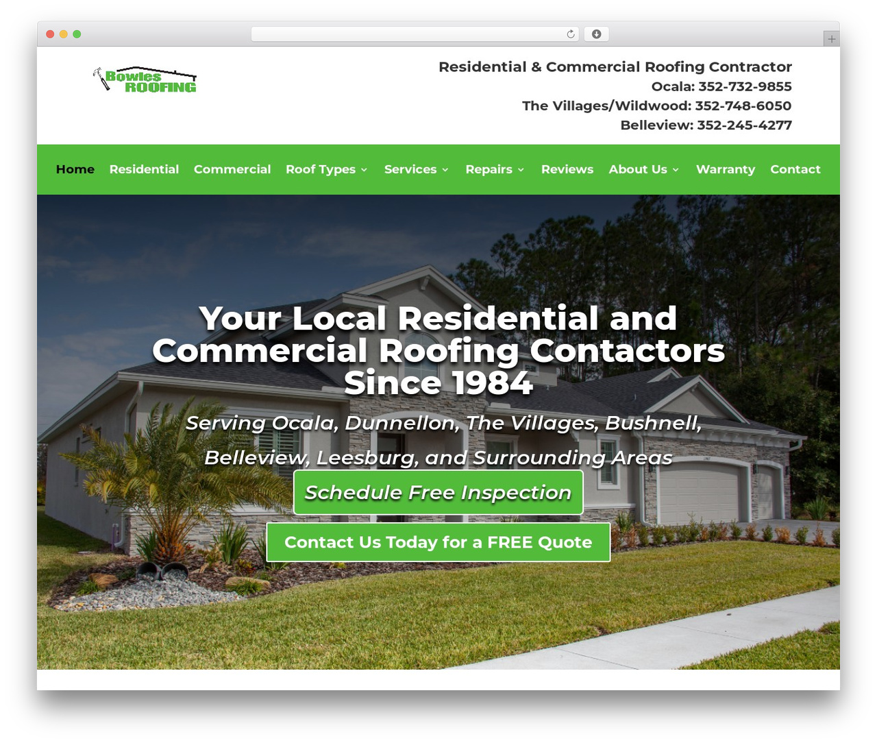 Divi WordPress theme - bowlesroofingco.com