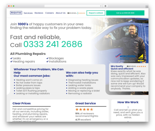 Rightio Multisite theme WordPress theme - plumber.rightio.co.uk