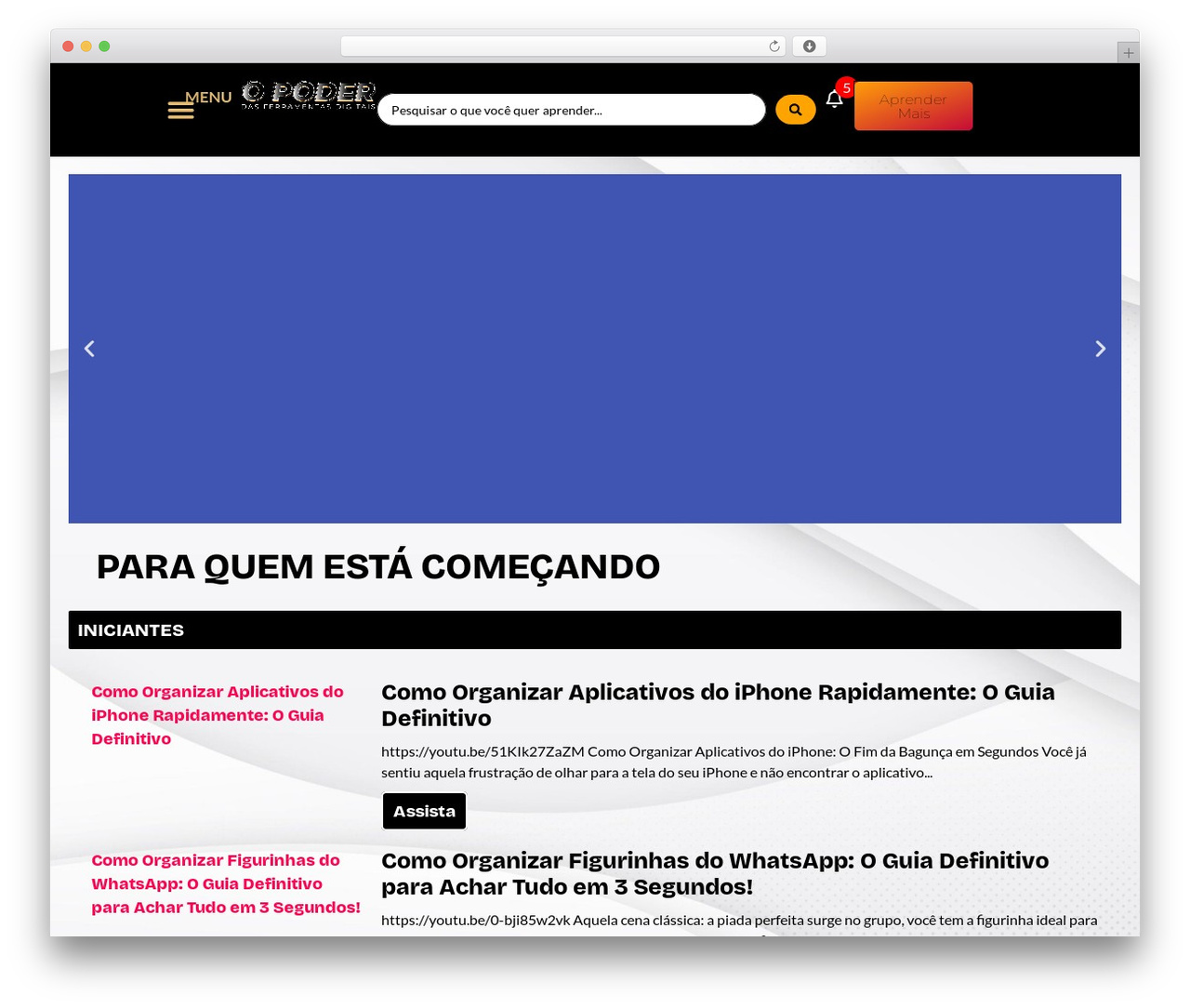 Hello Elementor WordPress theme - opoderdasferramentasdigitais.com
