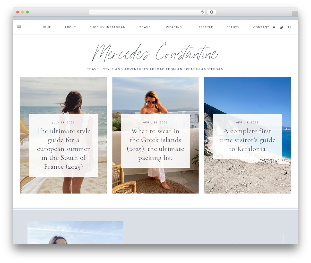 Mia WordPress website theme - mercedesconstantine.com