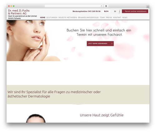 Aeron theme WordPress - hautdoktor.ch