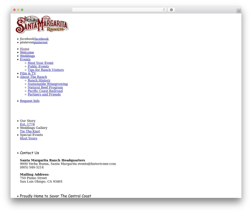 Bistro WordPress theme - historicsantamargaritaranch.com