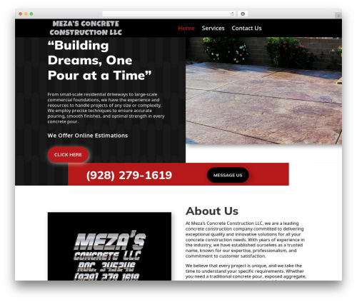 Divi theme WordPress - mezasconcreteconstruction.com