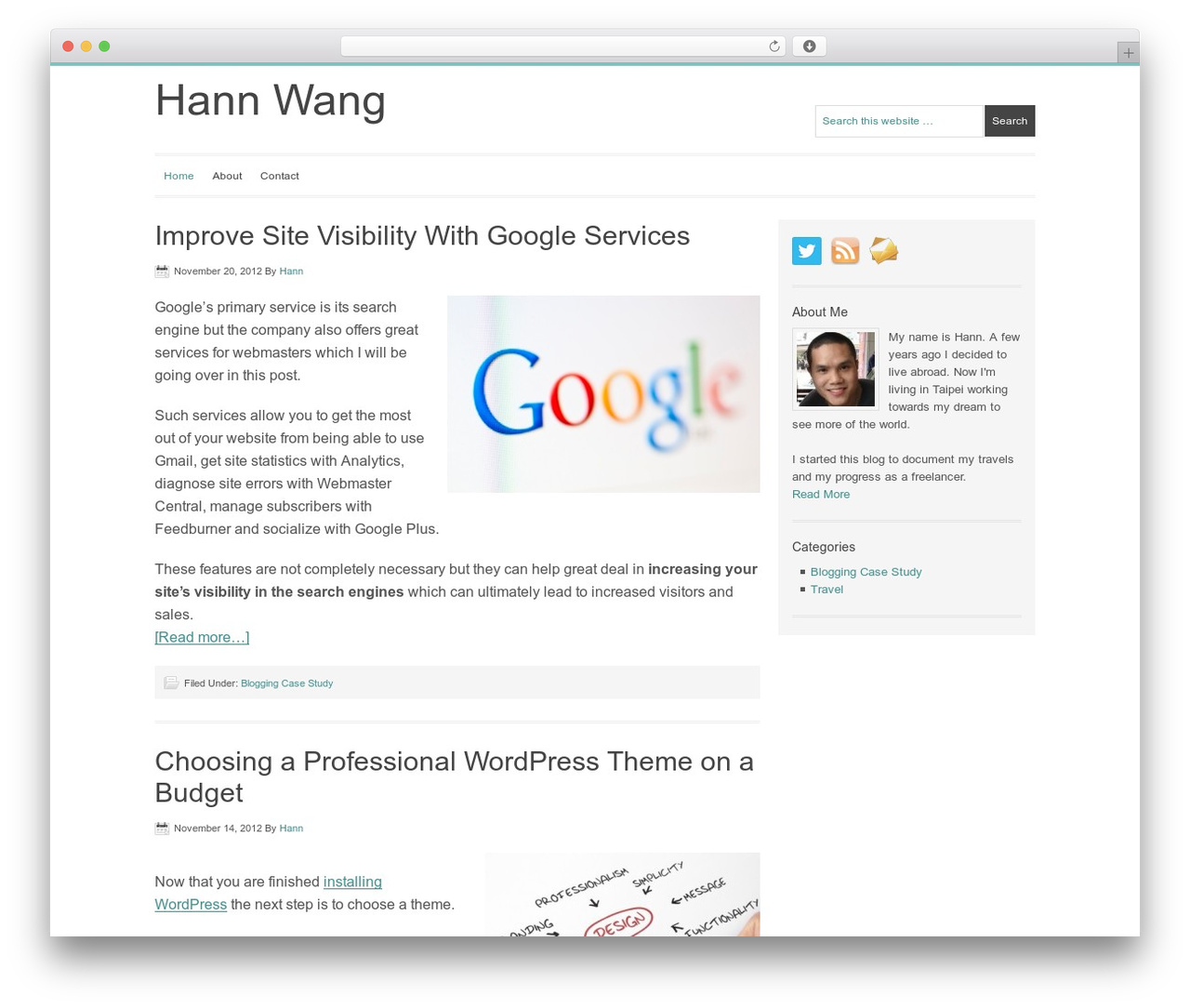 Genesis WordPress theme - hannwang.com