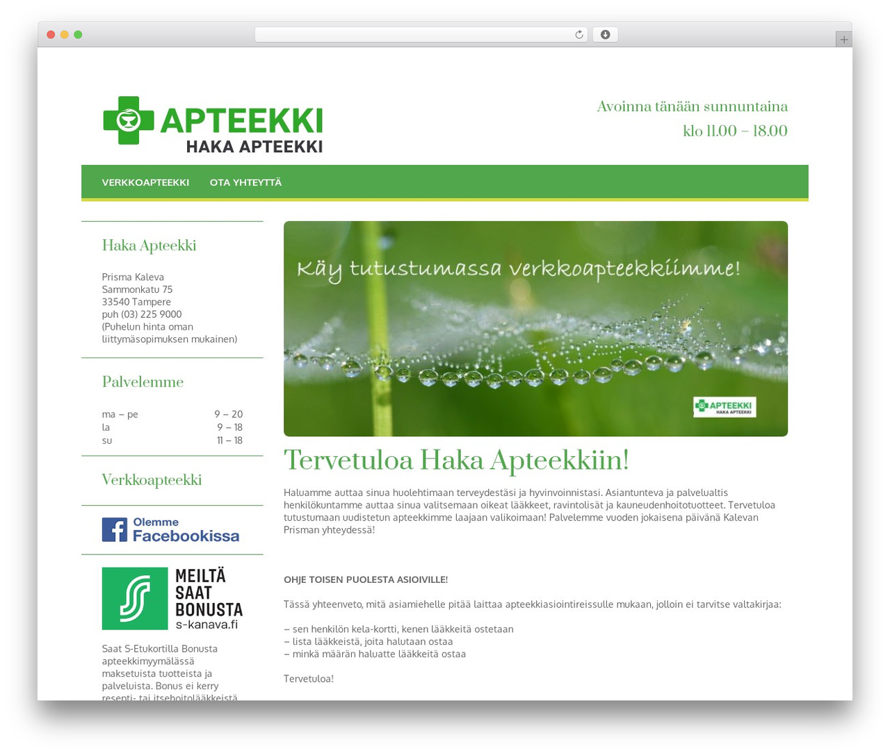 Primus Mini WP theme - haka-apteekki.fi