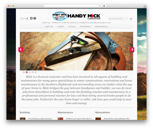 SimplenBright WordPress theme - handy-mick.com.au