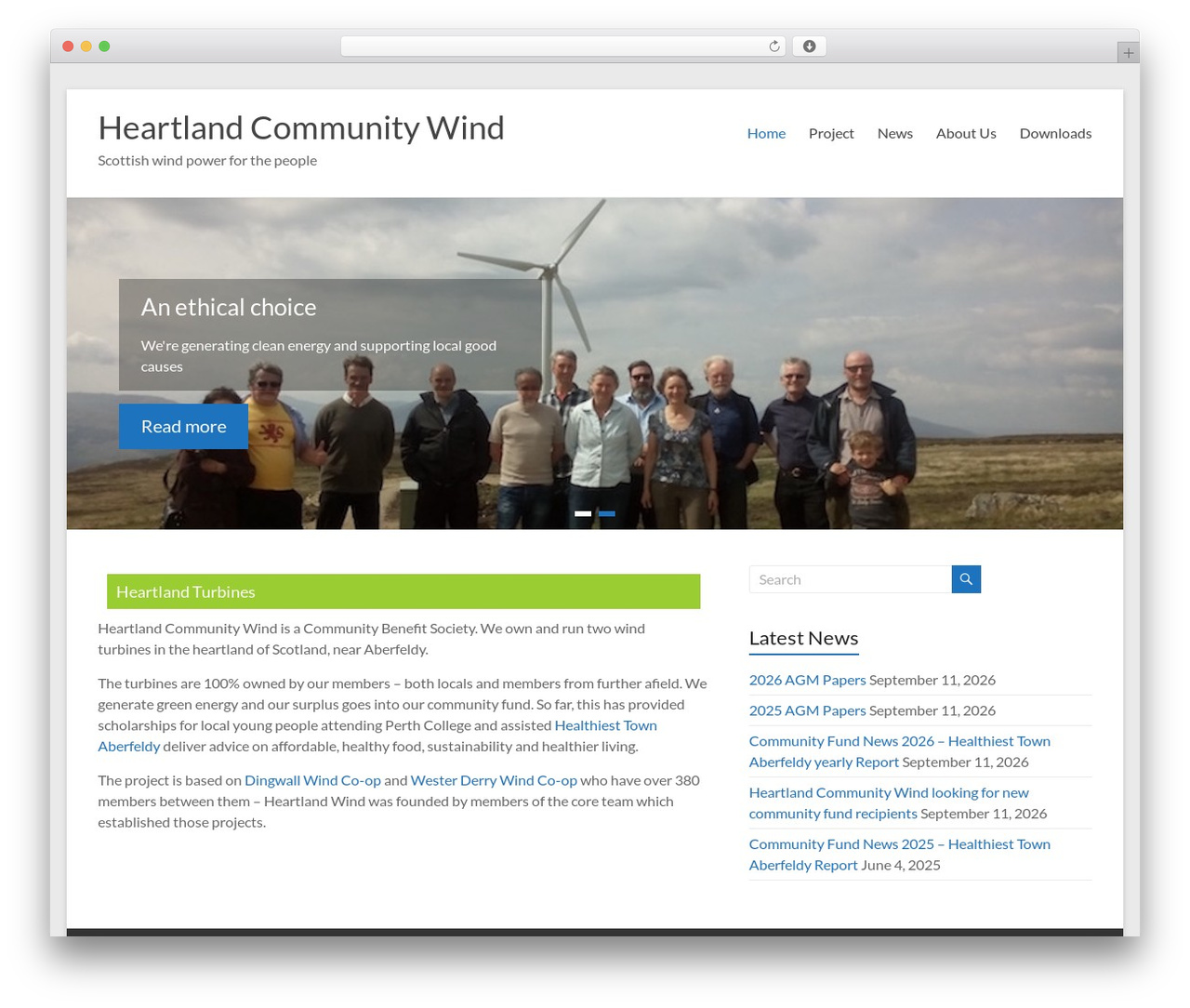 WordPress theme Spacious - heartlandwind.org.uk