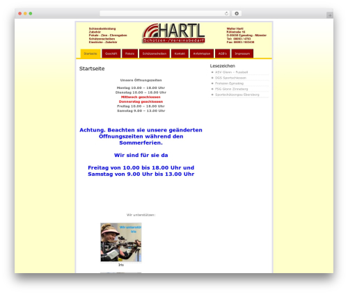 Regulus theme WordPress - hartl-schuetzen-vereinsbedarf.de