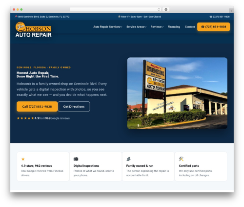 Autoresq WordPress theme - hobsonautorepair.com