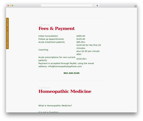 Clutterless WordPress theme - homeopathybyphone.com