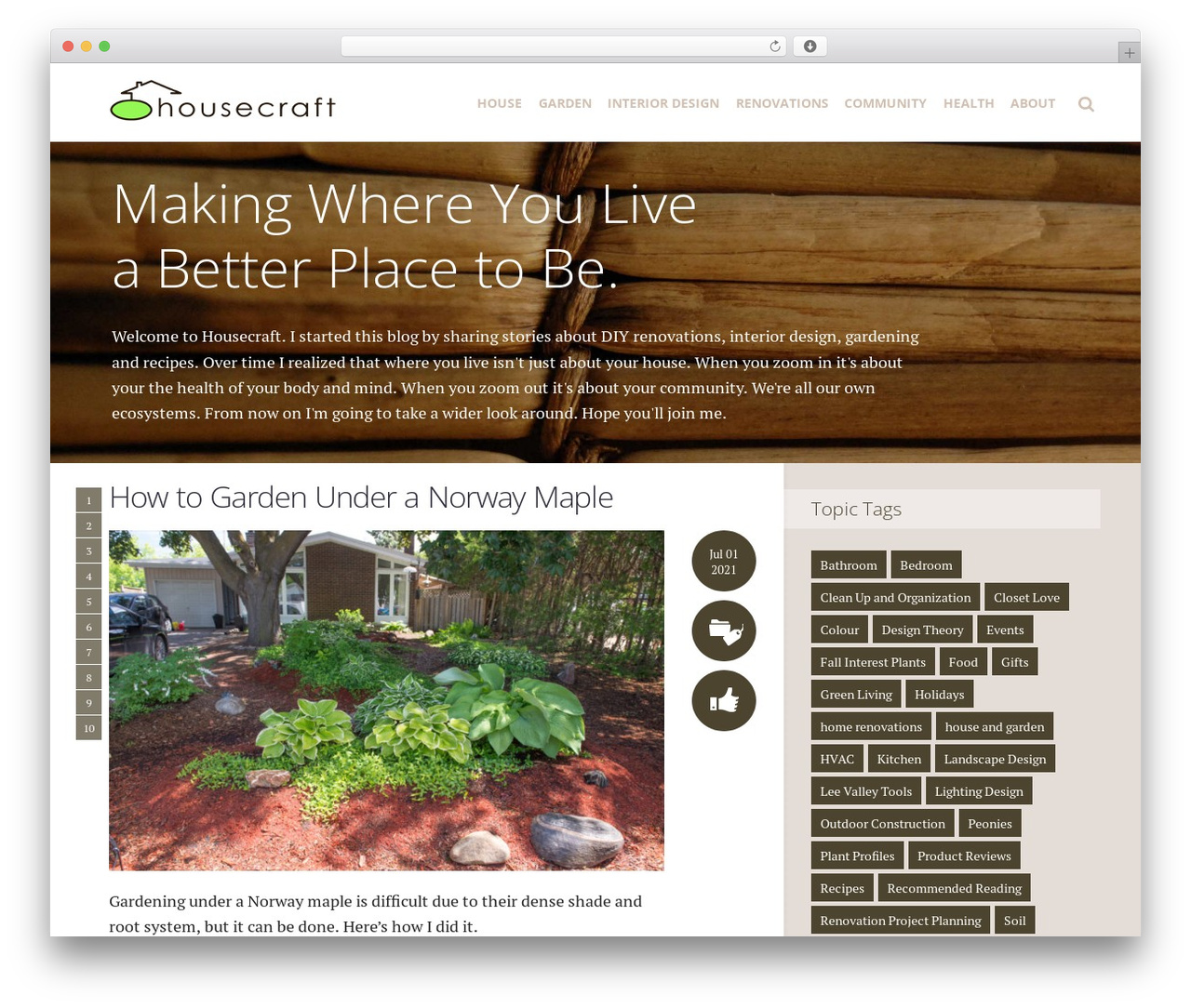 SeaShell WordPress theme - housecraft.ca