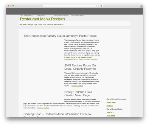 CTR Theme WordPress restaurant theme - restaurantmenurecipes.com