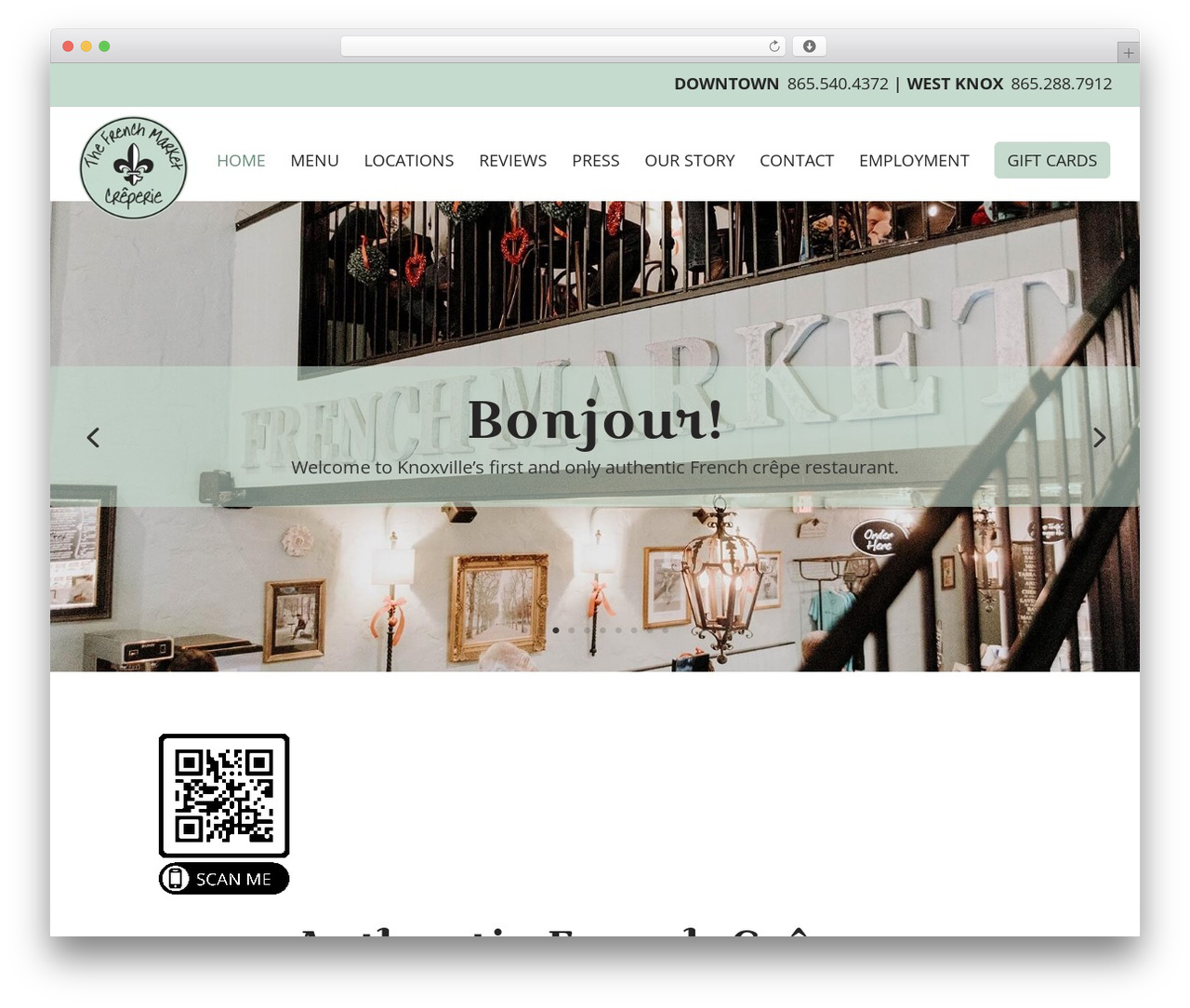 Divi WordPress theme - thefrenchmarketknoxville.com