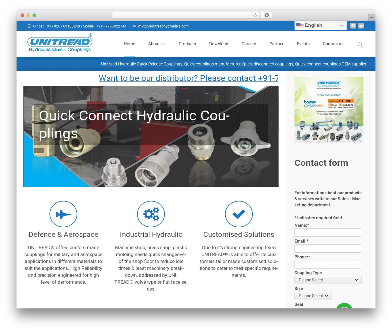 i-transform WordPress theme - unitreadhydraulics.com