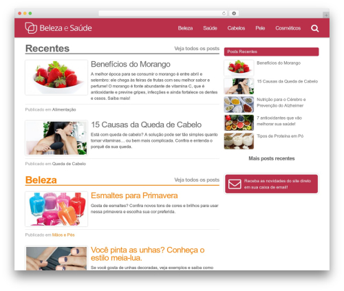 WordPress theme Cleopatra - belezaesaude.com