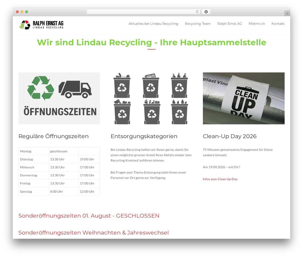 WordPress theme OnePro - lindau-recycling.ch