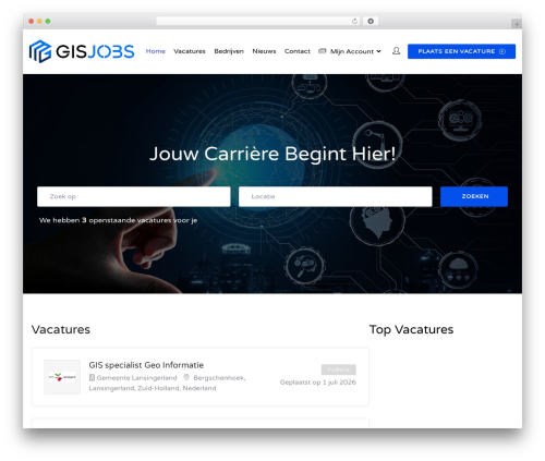 Cariera WordPress theme - gisjobs.nl
