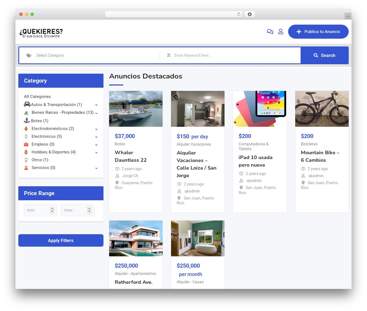 Classima best WordPress theme - quekieres.com