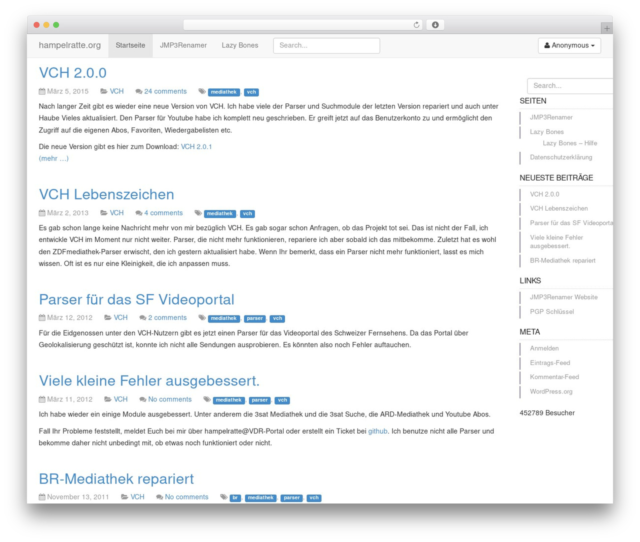 gitsta best WordPress theme - hampelratte.org